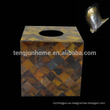 Pluma Shell Decore la caja del tejido con la cubierta completa